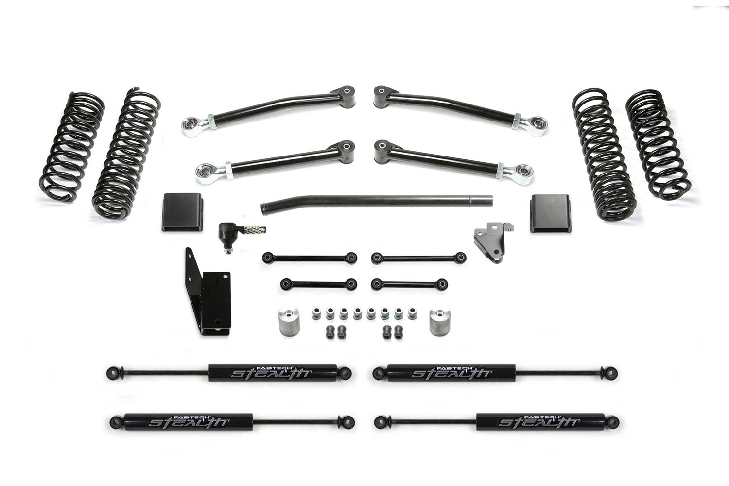 Fabtech K4195M Trail Lift System; 3 in. w/Stealth Shocks; w/Drag Link/Trail Kit; Fabtech K4195M