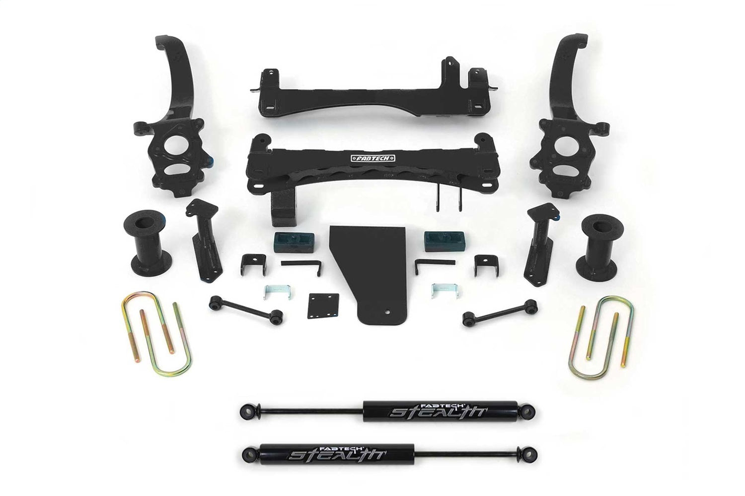 Fabtech K6012M Basic Lift System w/Shocks; 6 in. Lift; w/Rear Stealth Monotube Shocks; Fabtech K6012M