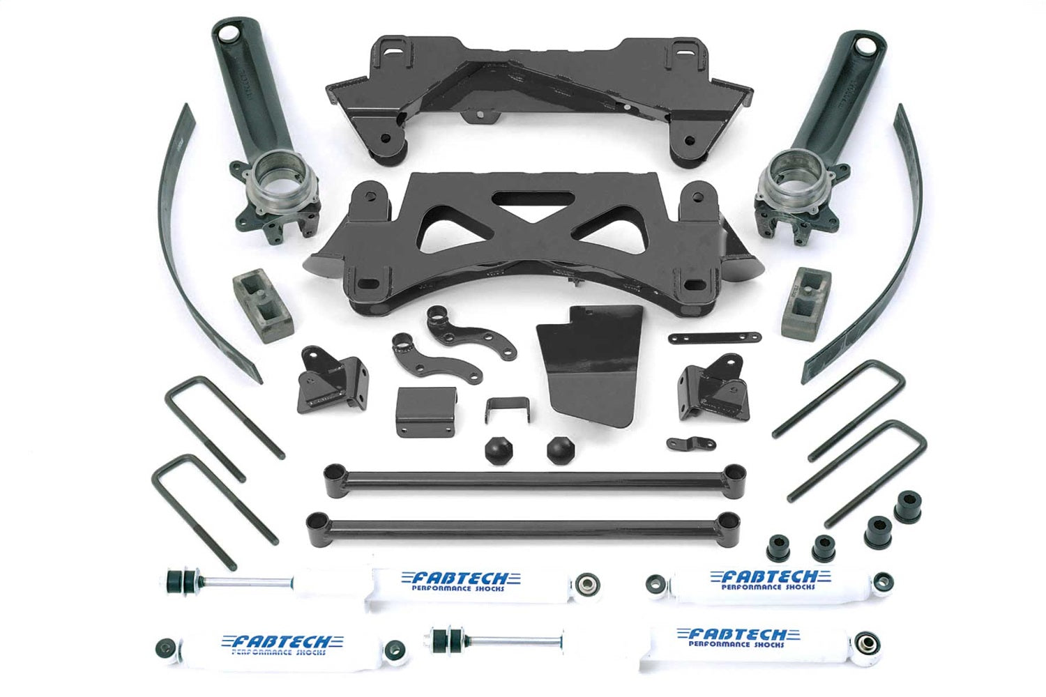 Fabtech K7002 Performance Lift System w/Shocks; w/Rear Performance Shock; 6 in. Lift; Fabtech K7002