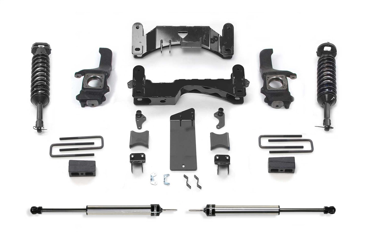 Fabtech K7077DL Performance Lift System w/Shocks; 4 in. Lift; w/Dirt Logic 2.5 Coilovers; Fabtech K7077DL