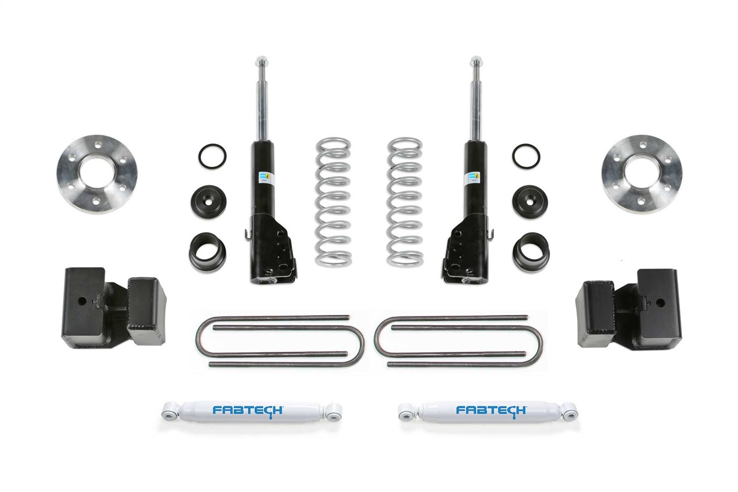 Fabtech K9007 Coil Assist Kit; 1.5 in.; Front Bilstein B4 Struts & Rear Performance Shocks; Fabtech K9007