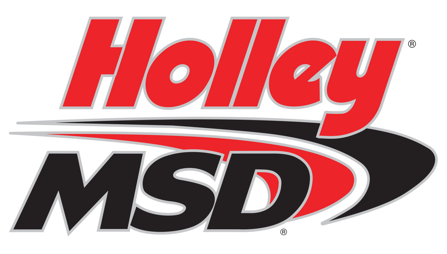 Holley 36-417 Decal; Holley/MSD Logo; Red/Black/White; 26 in.; Holley 36-417