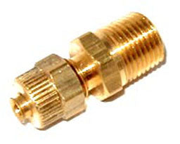 Compression Fitting, Straight, 1/8" NPT - 1/8" Tube, Brass