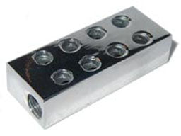 NOS/Nitrous Oxide System 16750-C-SNOS Nitrous Distribution Block; 2 In 16 Out; 1/8 in. NPT; Siamese Block; Chrome; NOS/Nitrous Oxide System 16750-C-SNOS