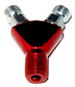 Specialty Y Fitting, Flare Jet To 1/8" NPT, Red