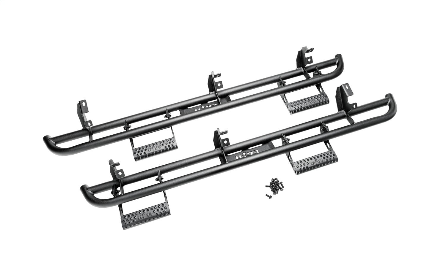 N-Fab F214BRKRS4 RKR Step Sys-FullLen (2 Stp Mnts/2 Stps)-21-23 Ford Bronco 4-Dr-TX Blk N-Fab F214BRKRS4