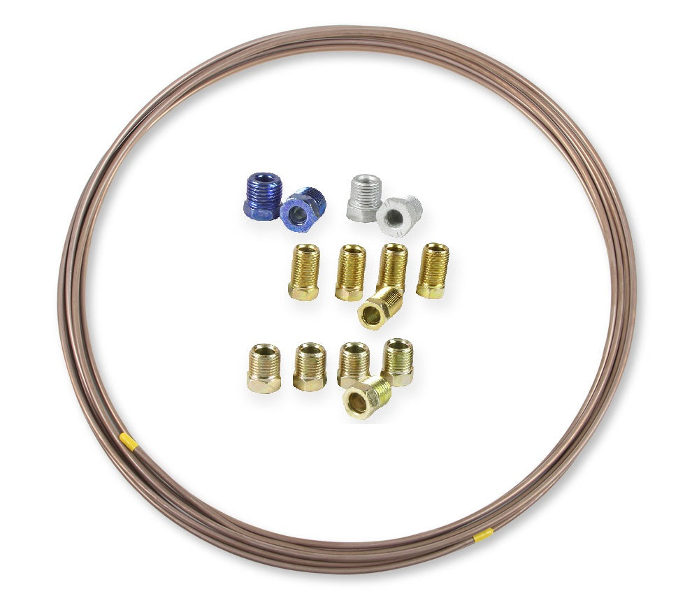 Easy Form Copper/Nickel Alloy Tubing, 1/4" Diameter, 25' Coil with Tube Nuts