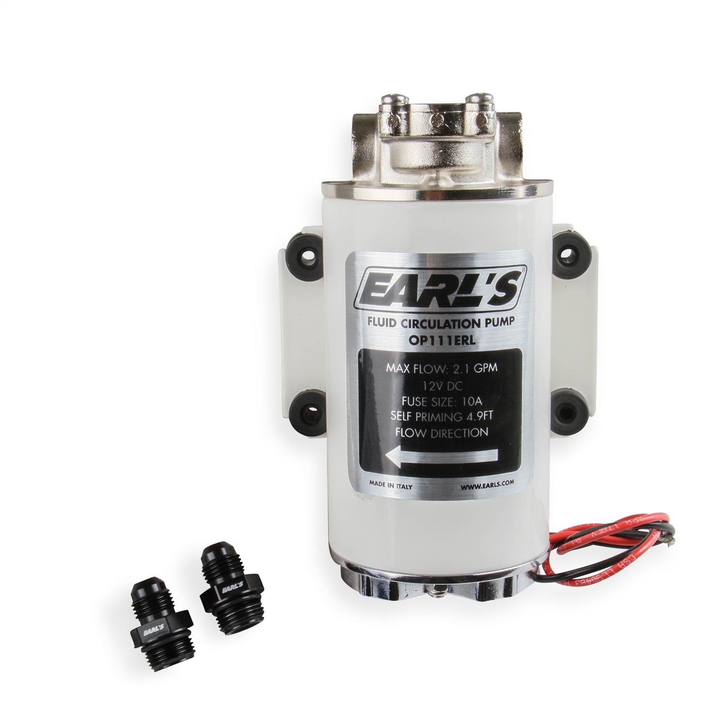 Earl's Performance OP111ERL Electric Oil Pump; 12-Volt DC; 3/8 BSPP; Fluid Circulation; Earl's Performance OP111ERL