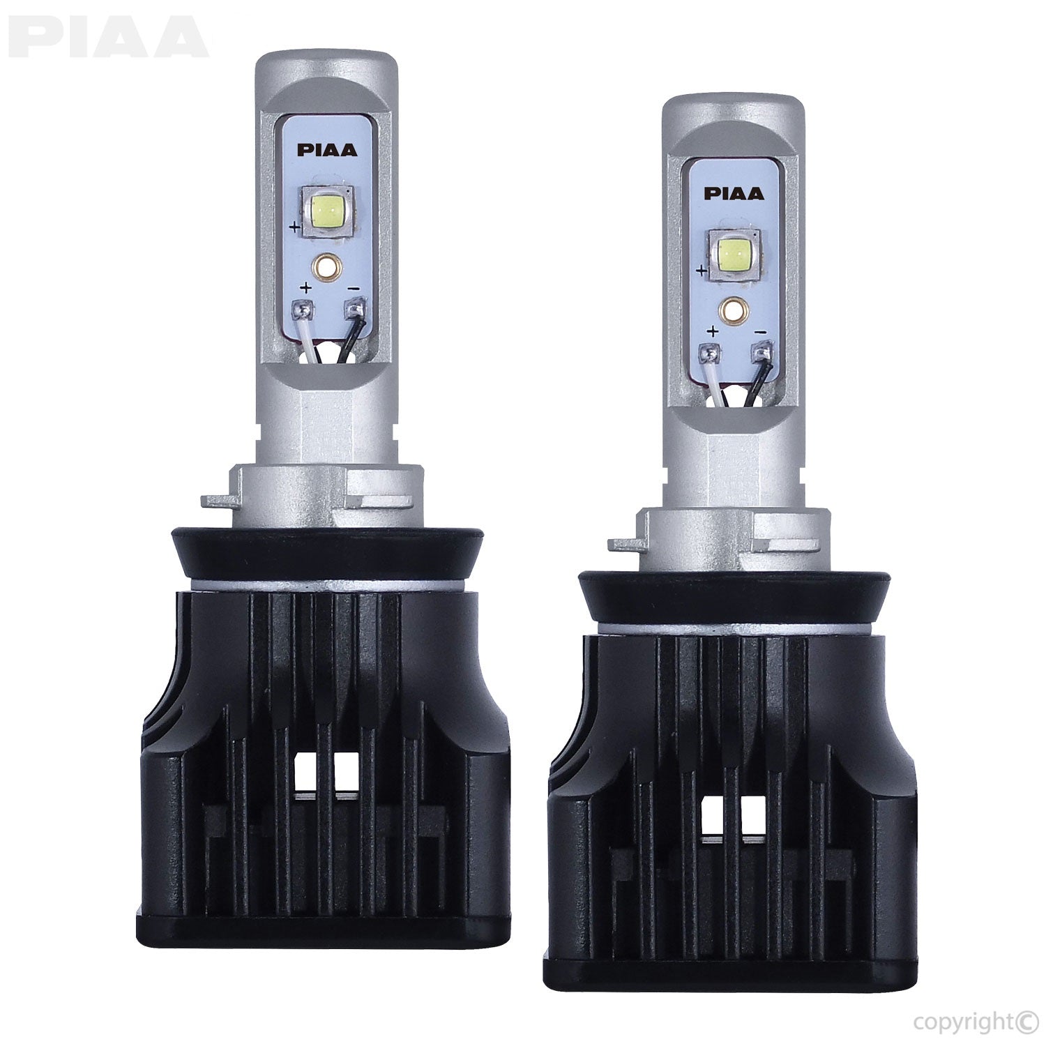 9005/9006 HB3/HB4 White LED Replacement Bulb; 25W; 6000K; 3700lm; Twin Pack; PIAA 17201