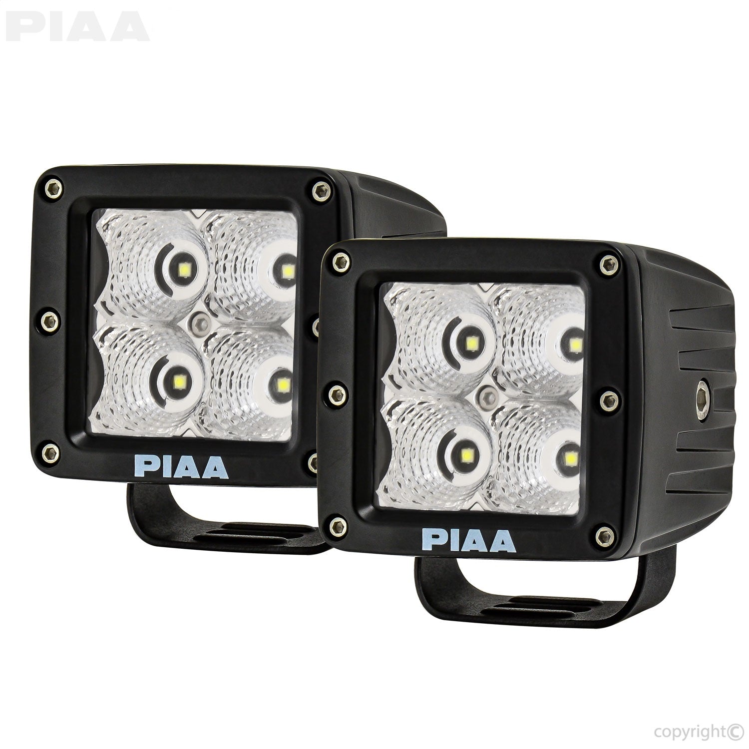 Powersport Quad Series LED Cube Light Kit; Incl. Harness; Flood Beam; PIAA 26-76303