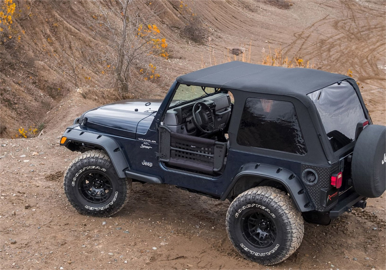 Rampage 106535 Frameless Trail Top Complete; Black Diamond; Vinyl; Rampage 106535