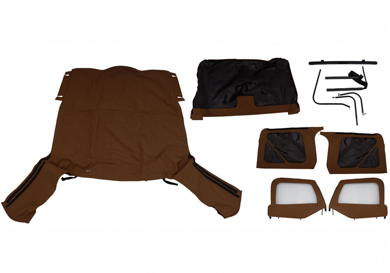 Rampage 68517 Complete Soft Top Kit; w/Soft Uppers Doors w/Tint; Spice; Rampage 68517