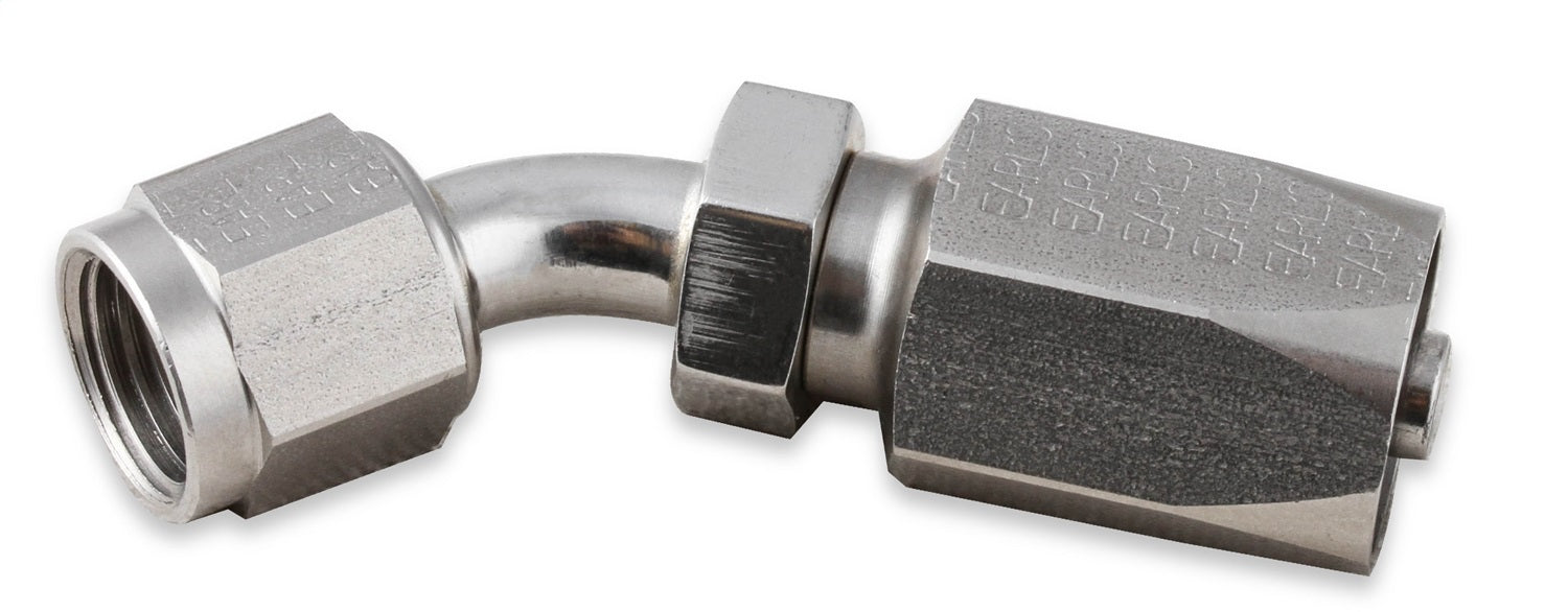 Earl's Performance SS134606ERL 45 Deg. Power Steering Hose End; -6AN; Stainless Steel; Earl's Performance SS134606ERL