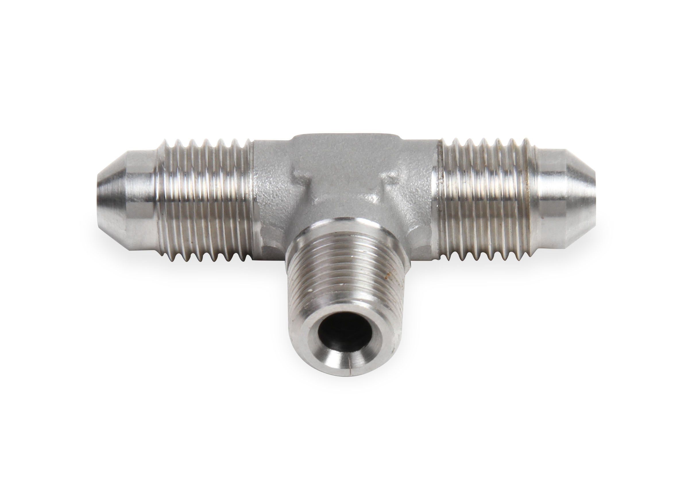 Earl's Male AN -6 Tee to 1/4" NPT on Branch - Stainless Steel