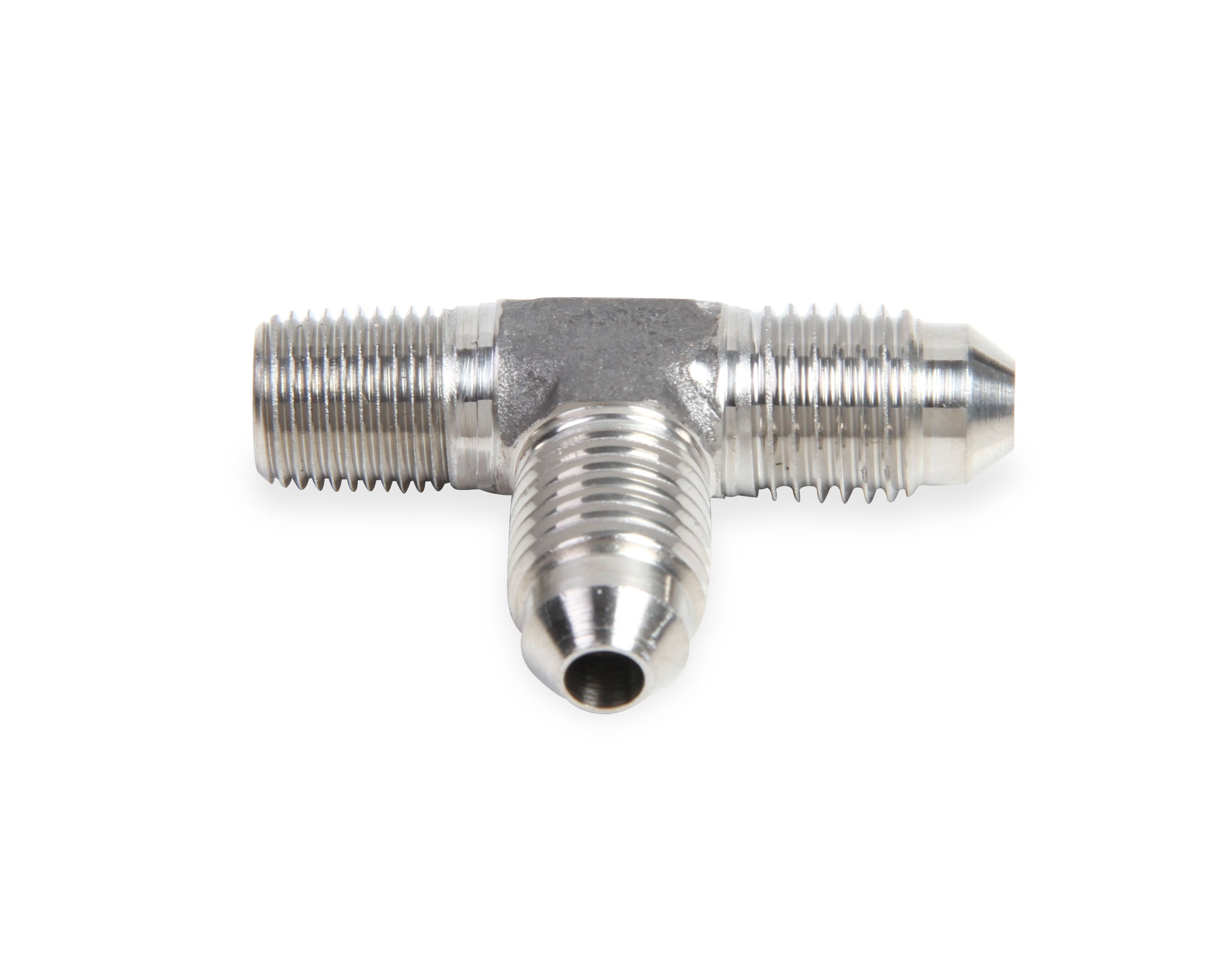 Earl's Male AN -4 Tee to 1/8" NPT on Run - Stainless Steel