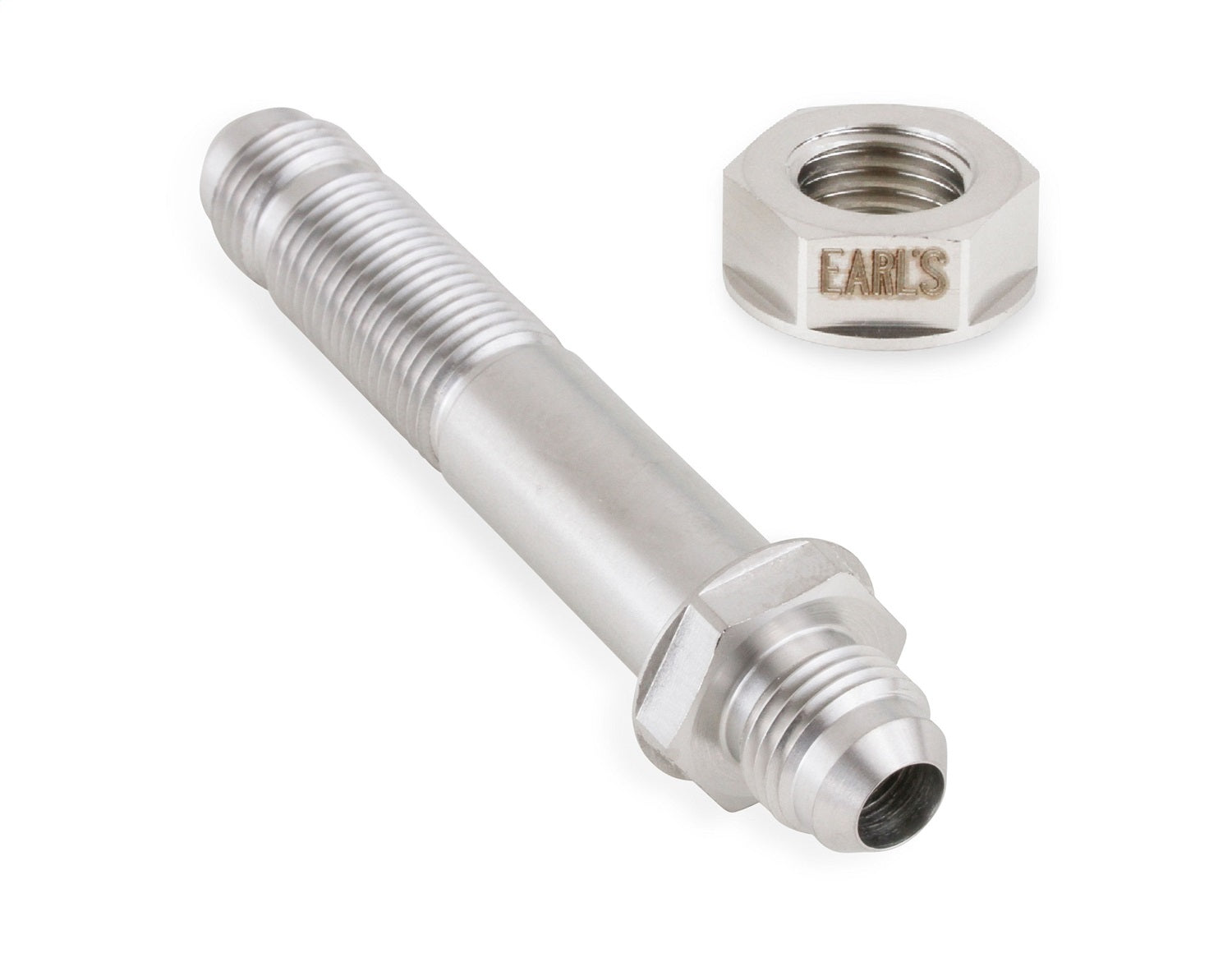 Earl's Performance SS983506ERL Straight Stainless Steel AN Bulkhead Union; Size: -6AN; 1.5 to 2.0 in. Thick; Earl's Performance SS983506ERL
