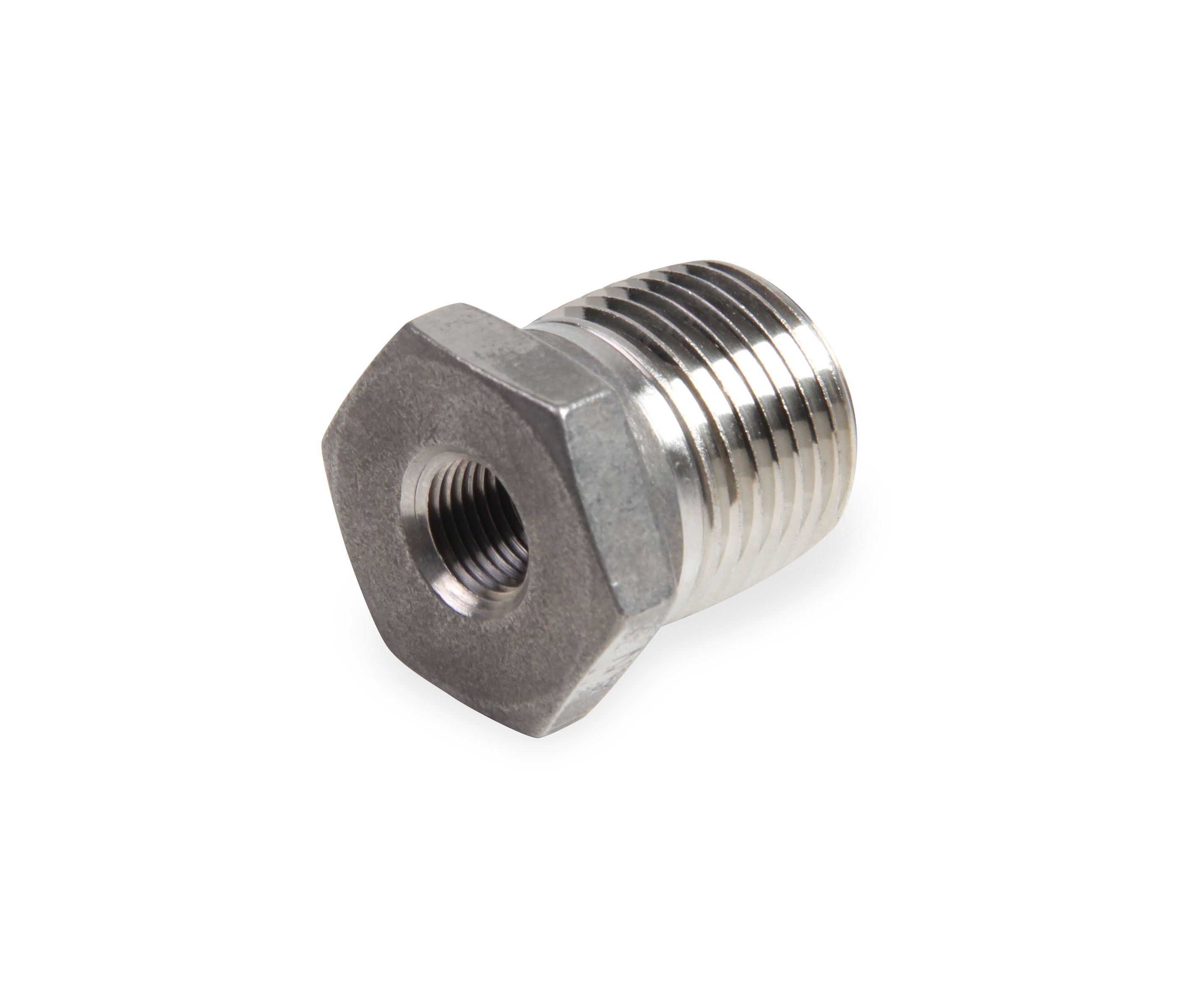 Earl's Fem. 1/8" NPT to Male 3/8" NPT Pipe Bushing Reducer - Stainless Steel