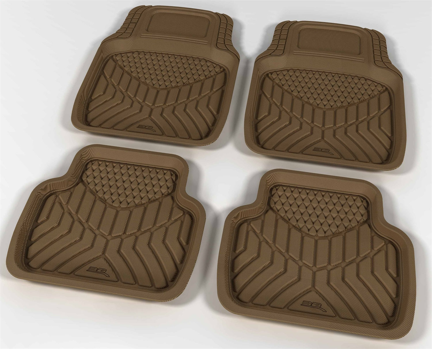 3D MAXpider 2396M-02-FR4 Universal KAGU Floor Mat; Trim-To-Fit 555-4; 4 pc.; Tan; 3D MAXpider 2396M-02-FR4